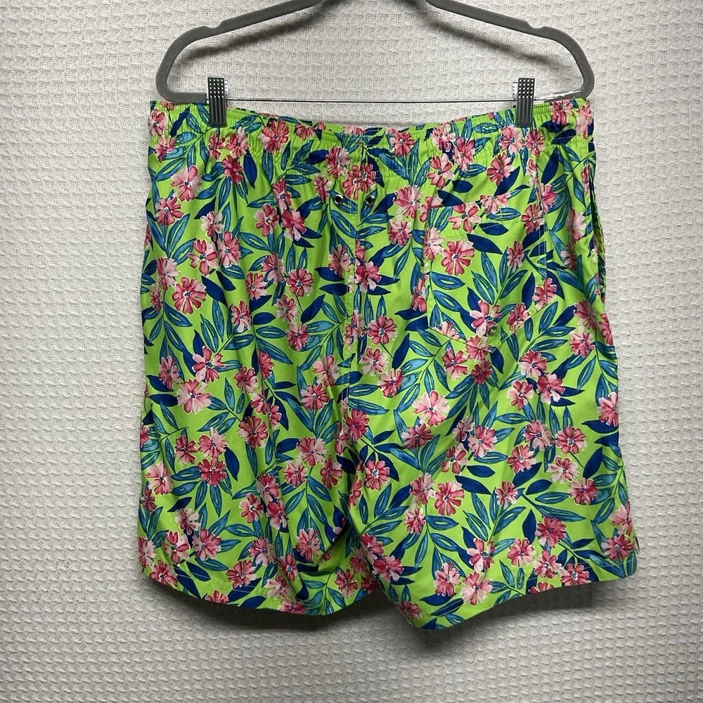 NEW Lands' End Mens 7,5 Inch Volley Swim Trunk Shorts Size XL Bright Floral Mesh